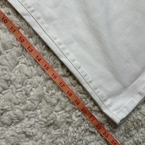 Liz Claiborne Plus Size White Wide Leg Cropped Denim Pants Gold Details - Picture 7 of 7